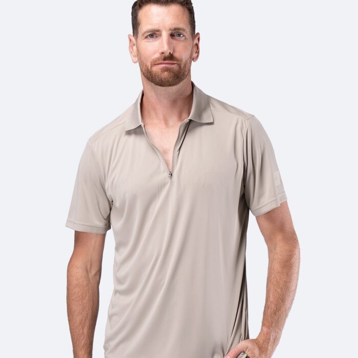 Meeste UVActive lukuga lühikeste varrukatega spordipolo