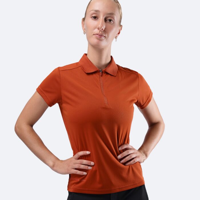 Naiste UVActive lukuga lühikeste varrukatega spordipolo