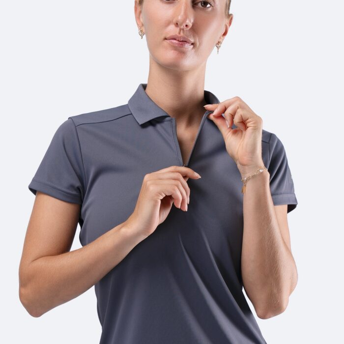 Naiste UVActive lukuga lühikeste varrukatega spordipolo