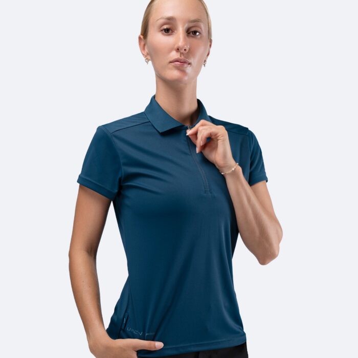 Women's UVActive short-sleeved polo with zip closure