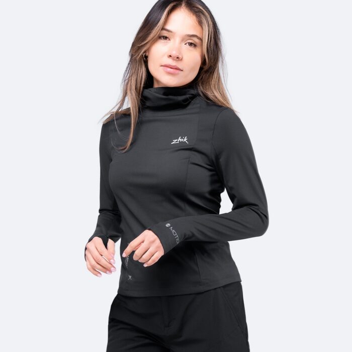 Naiste Motion pikkade varrukatega kapuutsiga Top