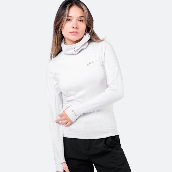 Naiste Motion pikkade varrukatega kapuutsiga Top